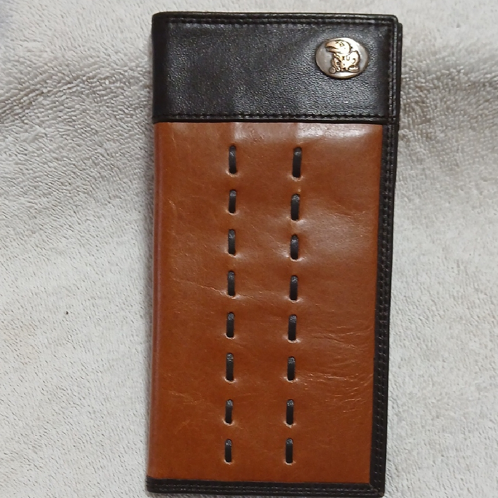KU Leather Checkbook Wallet